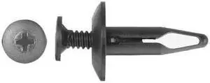 ZORO SELECT 9067PK Push-In Rivet, Dome Head, 1/4 in Dia., 29/32 in L, Nylon