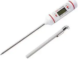 ZORO SELECT 23NU21 4-3/4" Stem Digital Pocket Thermometer, -58 Degrees to 572