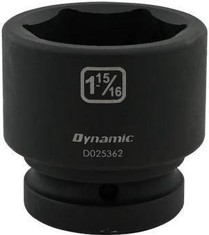 DYNAMIC D025362 1" Drive Standard Socket, Black Phosphate, Tools 1-15/16" X 1"
