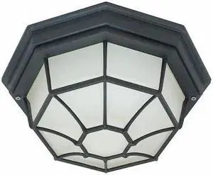 NUVO 60-3452 1-Light 12 in. Ceiling Spider Cage Fixture Die Cast Glass Lens