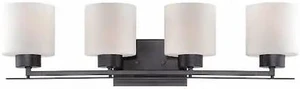 NUVO 60-5304 Parallel 4 Light Vanity Fixture Etched Opal Glass Aged Bronz NUVO 60-5304 Parallel 4 Light Vanity Fixture Etched Opal Glass Aged Bronz