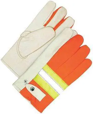 BDG 20-1-982-L Cowhide Snapback Roper HiViz, Cinch Cuff, Keystone Thumb,