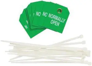 BRADY 89246 Tag,Normally Open,White/Green,PK10