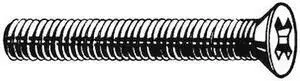 ZORO SELECT U48300.013.0100 #6-32 x 1 in Phillips Flat Machine Screw, Plain