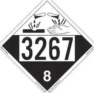 LABELMASTER ZEZ43267 Corrosive Placard,UN 3267,PK25