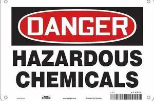 CONDOR 475Z52 Chemical Sign, 7 in H, 10 in W, Vertical Rectangle, English,