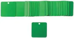 BRADY 87630 Blank Tag, Aluminum, 1 1/2 in H x 1 1/2 in W, Green, Square, 25 PK