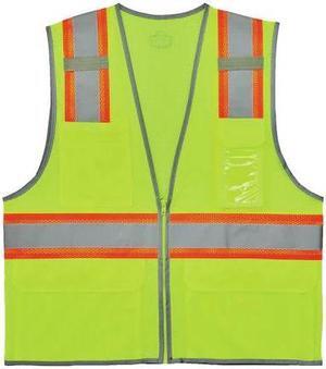 ERGODYNE 8246Z-S Two-Tone Hi-Vis Safety Vest 3XL Class 2 H Back, ,Zipper 6