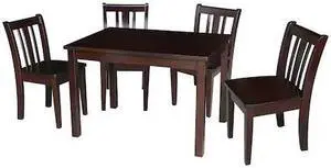 INTERNATIONAL CONCEPTS K15-2532-CC105-4 Rectangle Table with 4 San Remo