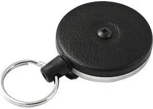 KEY-BAK KB485B2PK Key Holder,Retractable,PK2, Black, Vinyl/Kevlar Cord, 2 PK