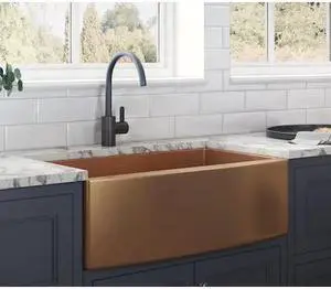 RUVATI RVH9733CP 33" Apron-Front Farmhouse Kitchen SinkCopper Tone SS Sgl Bowl