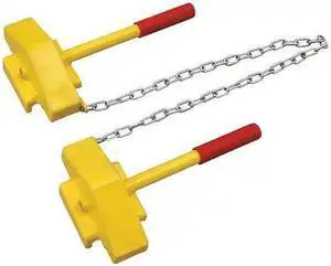 ZORO SELECT 22XW93 Rail Car Wheel Chock,Steel,Yellow