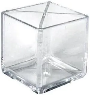 AZAR DISPLAYS 556358 Cube Pencil Holder W/ Divider 5"W x 5"D x 5"H, PK2