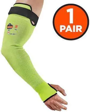 ERGODYNE 7941-PR22 22" Lime Cut-Resistant Arm Sleeve Pair