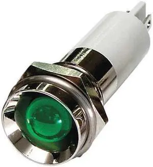 ZORO SELECT 24M120 Protrude Indicator Light,Green,12VDC