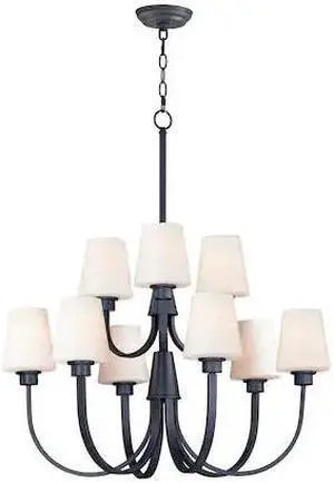 MAXIM LIGHTING 11826SWBK Shelter 9-Light 30" Wide Black Chandelier MAXIM LIGHTING 11826SWBK Shelter 9-Light 30" Wide Black Chandelier
