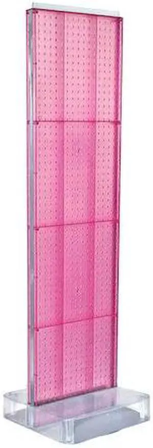 AZAR DISPLAYS 700770-PNK 2-Sided Pegboard Floor Display On a Square Studio Base