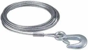 DUTTON-LAINSON 6360 Winch Cable w/Hook 20 Ft. x 3/16 In