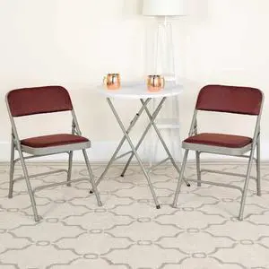 FLASH FURNITURE 4-AW-MC309AF-BG-GG Burgundy Fabric Metal Chair