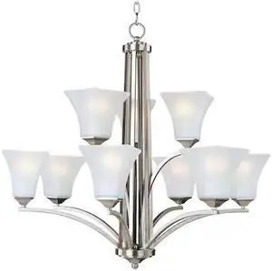 MAXIM 20096FTSN Aurora 9-Light 31.5" Wide Satin Nickel Chandelier