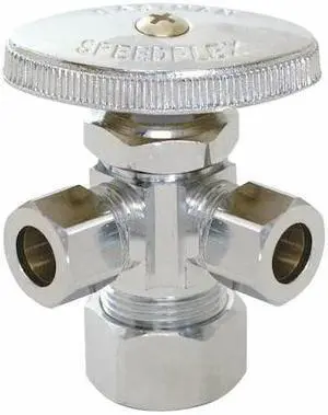 ZORO SELECT 04353lf Supply Stop,2-Way,5/8" Inlet,Celcon Stem