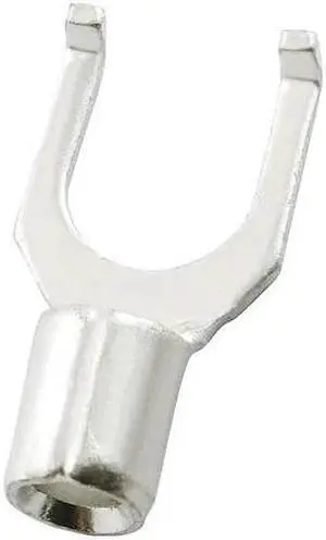 POWER FIRST 24C876 22-16 AWG Non-Insulated Flanged Fork Terminal No 8 Stud PK100
