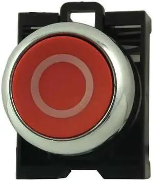 EATON M22M-D-R-X0-K01 Non-Illuminated Push Button, 22 mm, 1NC, Red