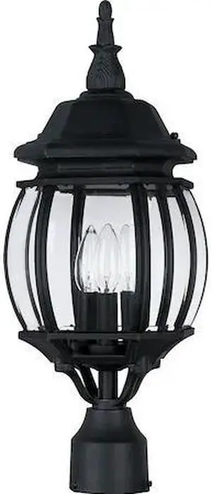 MAXIM 1035BK Crown Hill 3-Light 8" Wide Black Outdoor Pole/Post Mount
