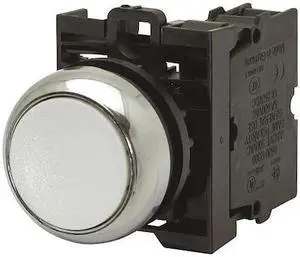 EATON M22-DRL-W-K10-W Illuminated Push Button, 22.5 mm, 1NO, White