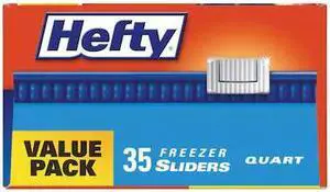 HEFTY PAC R82235 Slider Stand and Fill Freezer Storage Bags, 32 oz, 7" x 8",