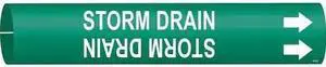 BRADY 4132-D Pipe Marker,Storm Drain,Green,4 to 6 In