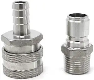 CONCORD PF-QD-BRF-MMNPT 304 Stainless Steel Quick Disconnect Barb Hose to MPT