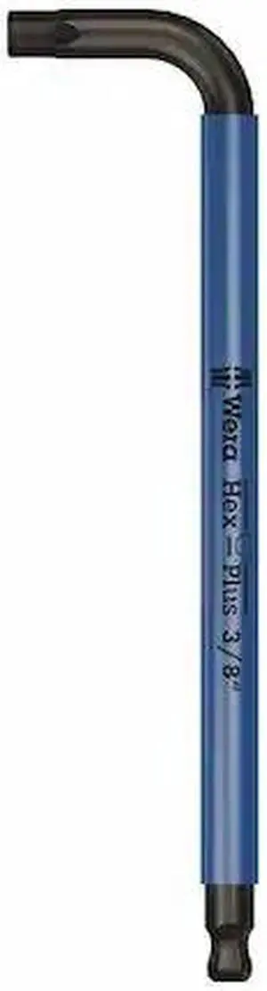 WERA 05022638001 Plain L Key Hex Key, 3/8 in Tip Size, 8 in Long, 9 in Short