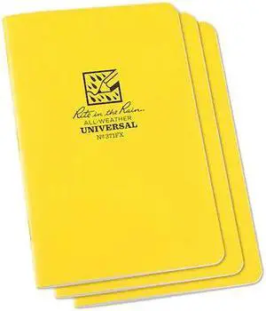 RITE IN THE RAIN 371FX All Weather Stapled Notebook,Unvrsl,PK3