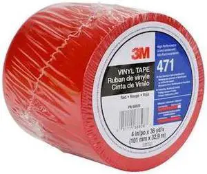 3M 471 Marking Tape,Roll,4In W,108 ft. L,Red