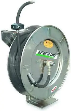 SPEEDAIRE 2CUD4 Spring Return Hose Reel, 1/2 in Hose Diameter, 50 ft Length,