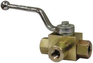 BUYERS PRODUCTS HBV3W050 1/2 Inch NPTF 3-Port High Pressure Ball Valve
