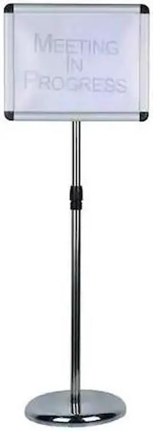 ZORO SELECT 44ZC27 Sign Holder, Aluminum/Steel, Pedestal