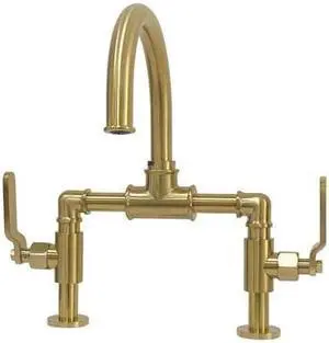 KINGSTON BRASS KS2177KL Whitaker Industrial Style Bridge Bathroom Faucet W/