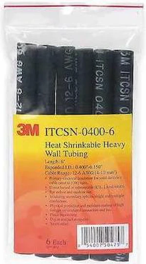 3M ITCSN-1500-48"-BLACK-5 PCS Adhesive Lined Heat Shrink Tube, Heavy Wall, 3:1 3M ITCSN-1500-48"-BLACK-5 PCS Adhesive Lined Heat Shrink Tube, Heavy Wall, 3:1