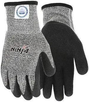 MCR SAFETY N9690TCS Coated Gloves, Bi-Polymer Palm, HPPE/Acrylic Lining,