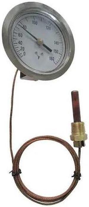ZORO SELECT 12U625 Analog Panel Mt Thermometer,0 to 160F