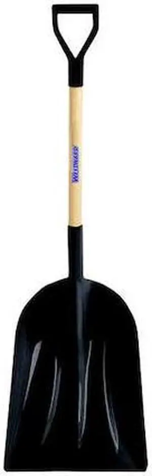 WESTWARD 45GV20 Black Scoop Shovel, 30" Handle, HDPE