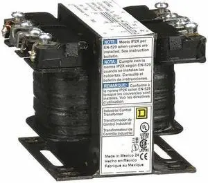 SQUARE D 9070T50D2 Control Transformer, 50 VA, Not Rated, 24V AC, 240/480V AC