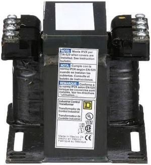 SQUARE D 9070T200D2 Control Transformer, 200 VA, Not Rated, 80°C, 24V AC,