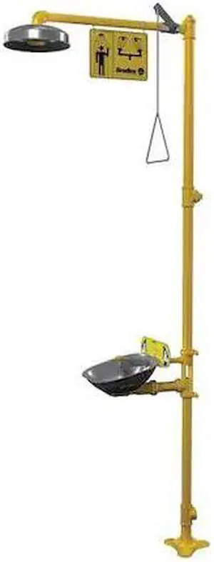 BRADLEY S19314F Halo Drench Shower With Eyewash, Yellow