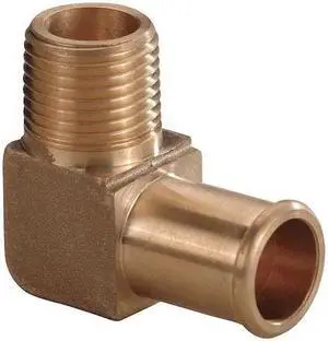 ZORO SELECT 6AFJ0 Beaded Hose Fitting, 1/2 in Hose I.D, Brass