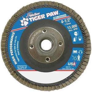 WEILER 98804 Flap Disc,Type 29,4-1/2in. dia., 80 Grit