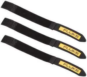 FLUKE LeadWrap Hook-and-Loop Cable Tie, Black, Polyester, 54 lb Strength, 3 PK