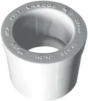 ZORO SELECT 437212 PVC Reducing Bushing, Spigot x Socket, 1 1/2 in x 1 1/4 in